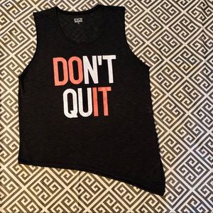 EVCR| Black Sleeveless "Don't Quit" Workout Shirt